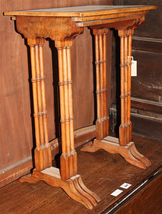 Nest of three Regency style mahogany inlaid tea tables(-)